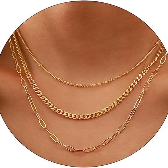 Women, Dainty Gold Necklace 14K Gold Plated Herringbone Necklace for Women Pearl